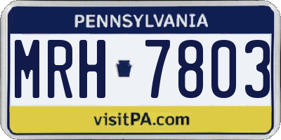 PA license plate MRH7803