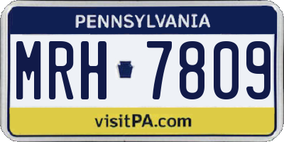 PA license plate MRH7809