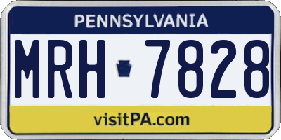PA license plate MRH7828