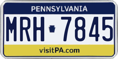 PA license plate MRH7845