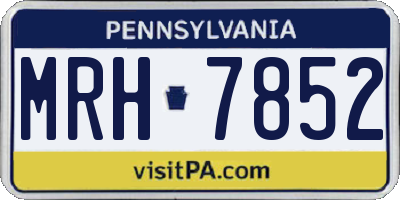 PA license plate MRH7852