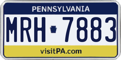 PA license plate MRH7883