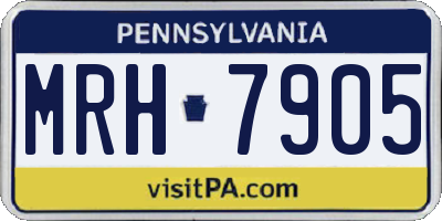 PA license plate MRH7905