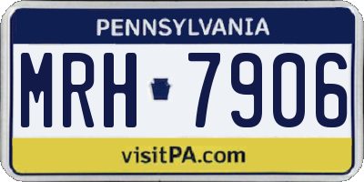 PA license plate MRH7906