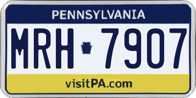 PA license plate MRH7907