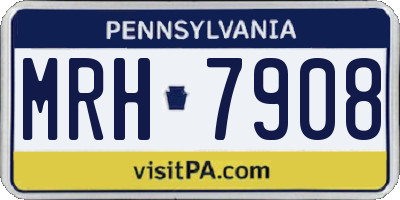 PA license plate MRH7908
