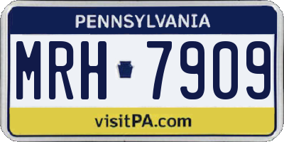 PA license plate MRH7909
