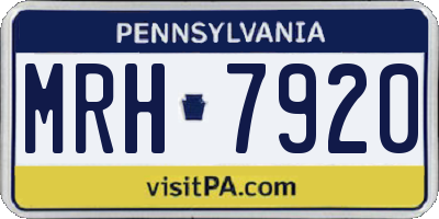 PA license plate MRH7920