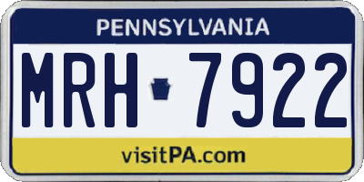 PA license plate MRH7922