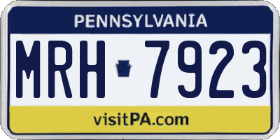 PA license plate MRH7923