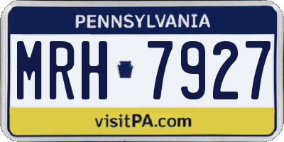 PA license plate MRH7927