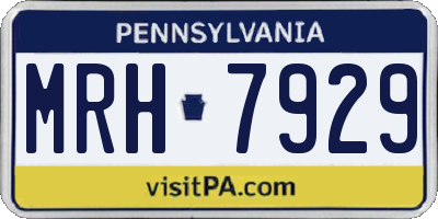 PA license plate MRH7929