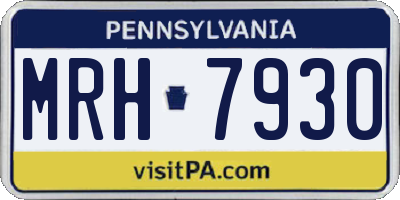 PA license plate MRH7930