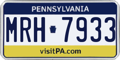 PA license plate MRH7933