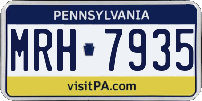 PA license plate MRH7935