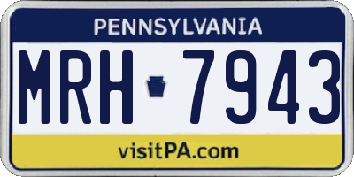 PA license plate MRH7943