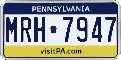 PA license plate MRH7947