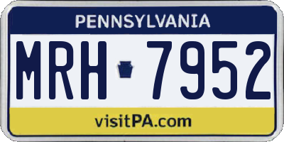 PA license plate MRH7952