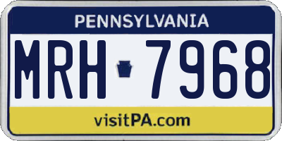 PA license plate MRH7968