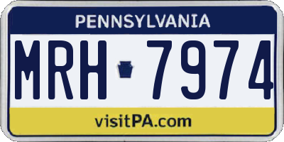PA license plate MRH7974