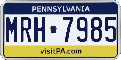 PA license plate MRH7985