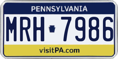 PA license plate MRH7986