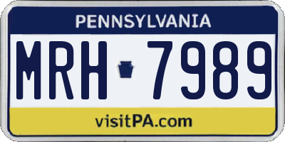 PA license plate MRH7989
