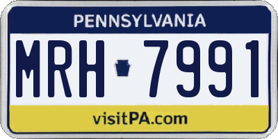 PA license plate MRH7991