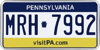 PA license plate MRH7992