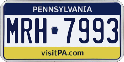 PA license plate MRH7993