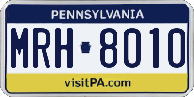 PA license plate MRH8010
