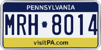 PA license plate MRH8014