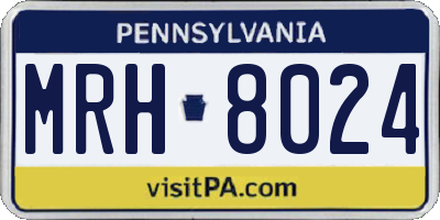 PA license plate MRH8024