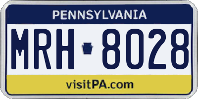 PA license plate MRH8028