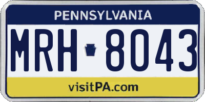 PA license plate MRH8043