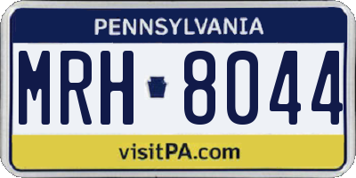 PA license plate MRH8044