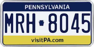 PA license plate MRH8045