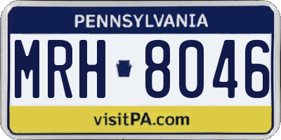 PA license plate MRH8046