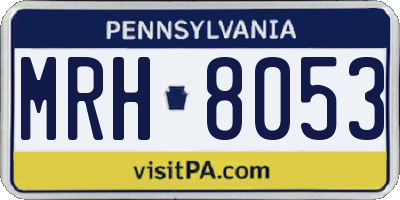 PA license plate MRH8053