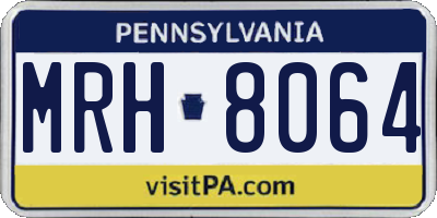 PA license plate MRH8064