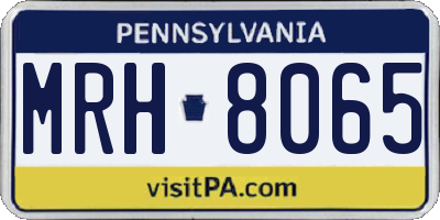 PA license plate MRH8065