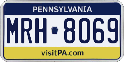 PA license plate MRH8069