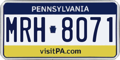 PA license plate MRH8071