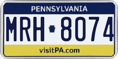 PA license plate MRH8074