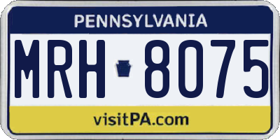 PA license plate MRH8075