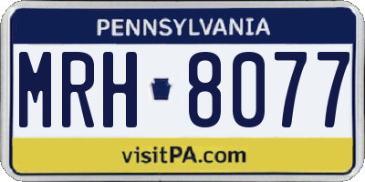 PA license plate MRH8077
