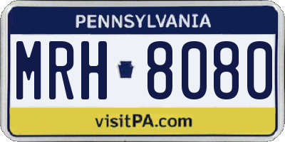PA license plate MRH8080