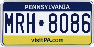 PA license plate MRH8086