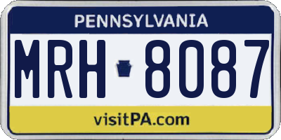 PA license plate MRH8087
