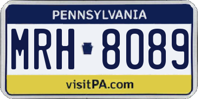 PA license plate MRH8089